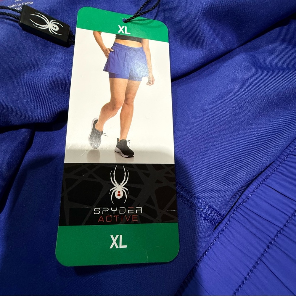 Spyder NWT XL Women's Perennial Blue Shorts Exercise Workout - Picture 10 of 16